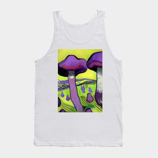 PURPLE AND GREEN VAN GOGH STYLE MUSHROOMS Tank Top